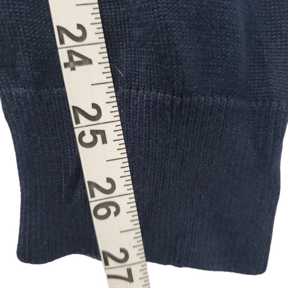 BROOKS BROTHERS Mens L Navy Blue Pullover Sweater V Neck Silk Blend - Picture 4 of 8